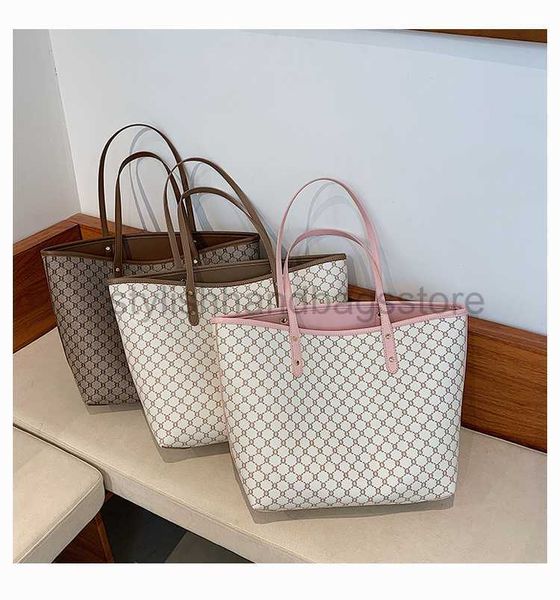 

designer bagtote luxury high capacity handbag women's 2023 pu leather brand designer stripe shopping set of 2 handbag stylishhandbagsst