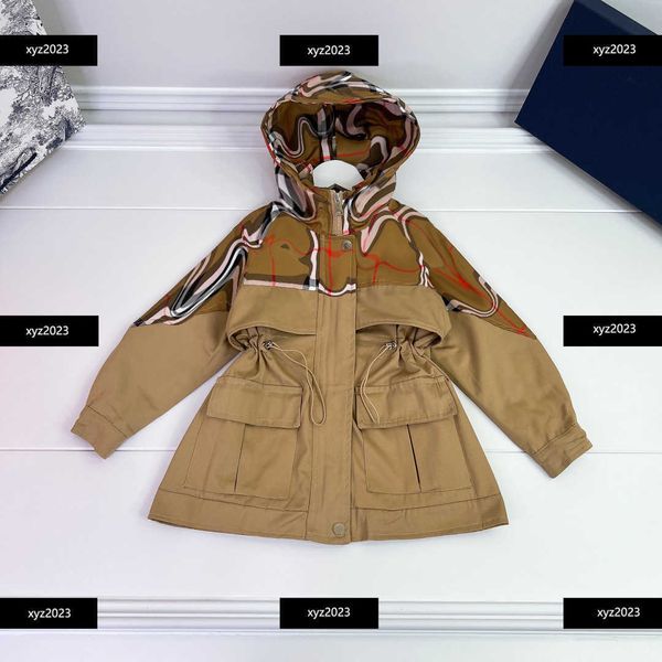 

23ss baby coats kids jacket child jacket outwear spring design upper plaid hooded trench size 110-160 cm selling mar02, Camo