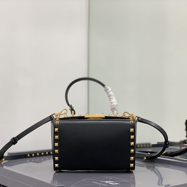 

luxury studs women tote bags designer shoulder bag 100% genuine leather gold stud fashion lady mini handbag purse with box