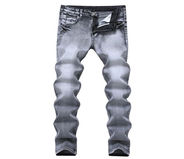 

men039s jeans fashion denim slim male distressed jeans grey men skinny jeans streetwear vintage mens clothing drop1127526, Blue