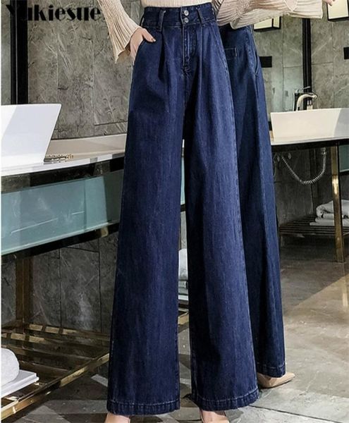 

women high waist mom jeans woman denim wide leg jeans blue loose palazzo trousers autumn boyfriend jeans mujer plus size 2012256927642