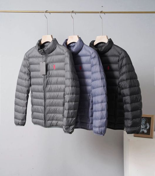 

mens designer jackets ralph for mens and womens outwear pony embroidered logo windproof adhesive thick warm down winter couple laurens coats, Black