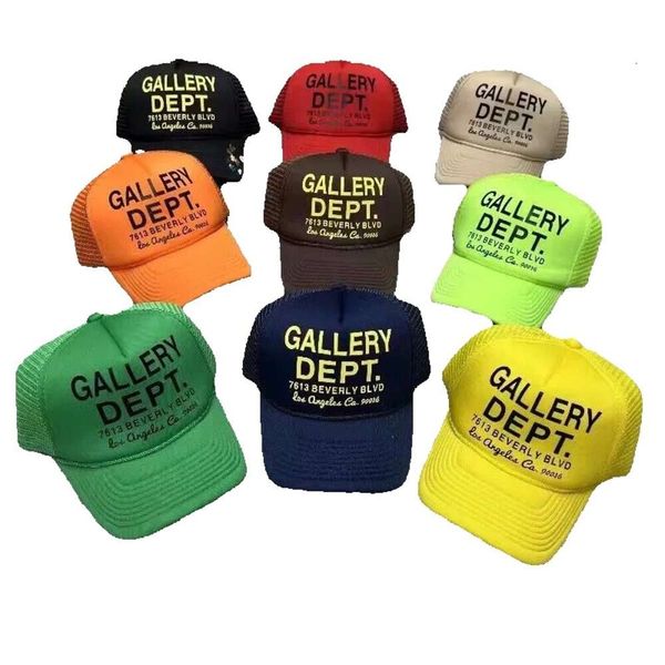 

23ss galleryes letter baseball cap outdoor truck driver sunshade dept hat curved brim tidy sun hat, Blue;gray