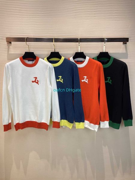 

designer men's hoodie luxury round neck sweater brand sweatshirt long sleeve knitted pure wool round neck sweater fashion street appare, Black