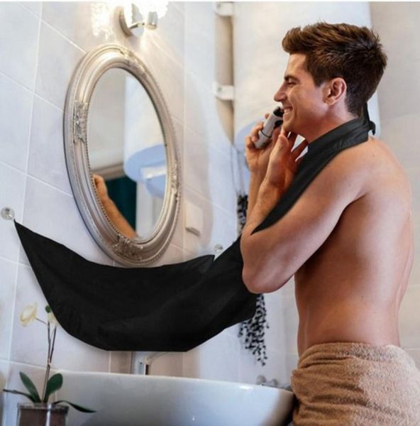 

customized your logo shave bib man beard trimming apron bathroom grooming facial hair gown blackwhite 12080cm3916563