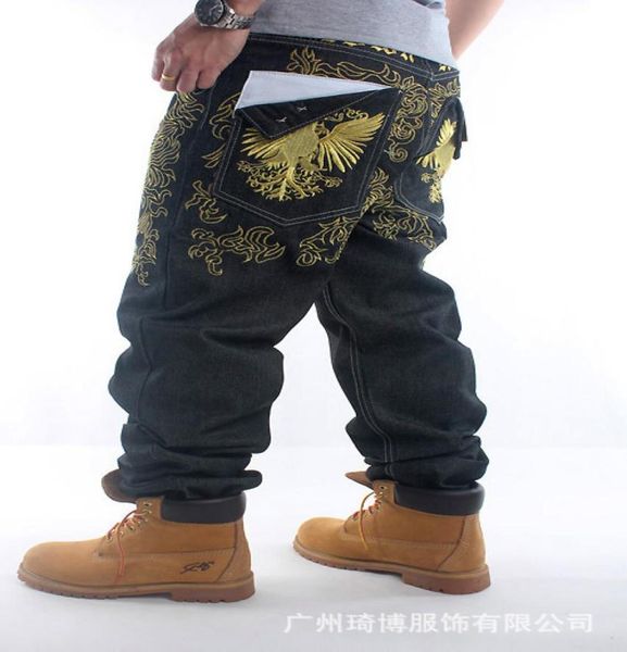 

wholeprimary color straight trousers embroidered flowers skateboard street style hiphop fashion men039s lager size loose 1709785, Blue