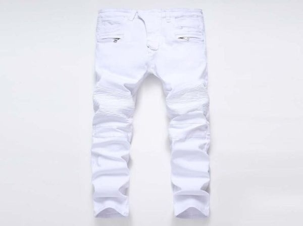 

mens jeans distressed robin motorcycle biker jeans rock revival skinny slim ripped hole men039s brand denim pants men designer2562423, Blue