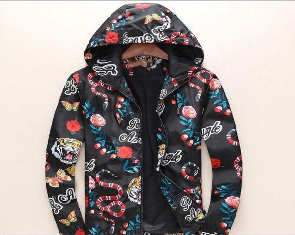 

mens coat long sleeved jacket men fashion tiger snake digital print jacket coat asian m3xl4005520, Black;brown