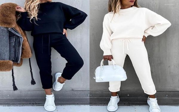 

women039s two piece pants women39s sportswear 2piece sweatshirt casual white streetwear fallwinter fleece sports sweater s8880764