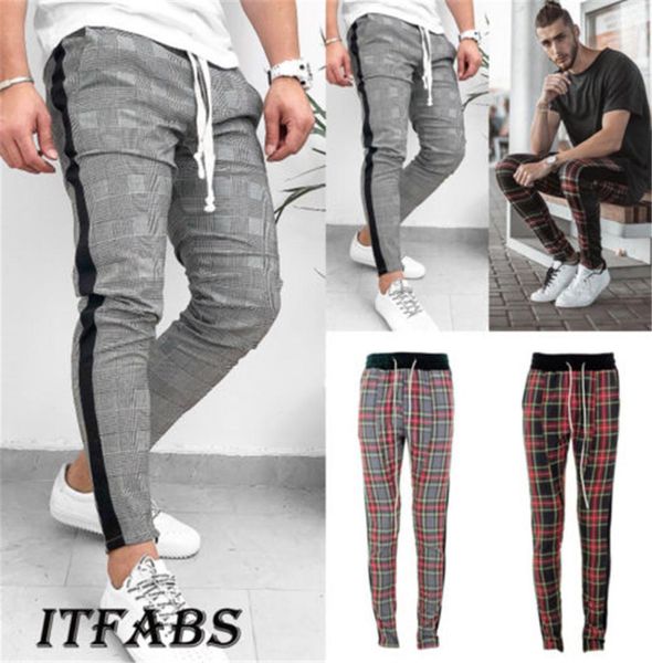 

men sport trousers tracksuit bottoms skinny sweat knitteplaid pant fashion fitness regular broadcloth pleated drawstring pencil pa6629612, Black