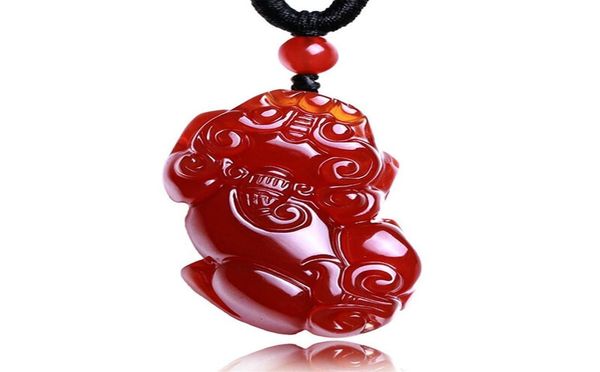 

fine jewelry c1lint pure natural red agate handmade safe wealthy brave troops amulet necklace pendant 9014135, Silver