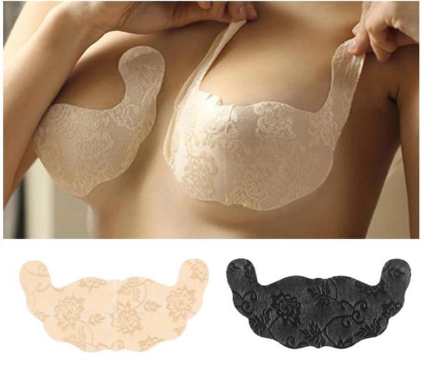 

200pairslot breast petals lift abcdef cup disposable nipple cover pasty floral lace adhesive push up bra1781871, Black;white