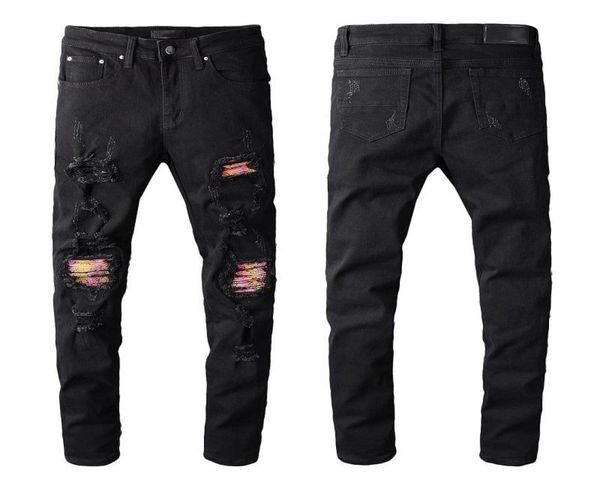 

fashion brand new mens designer jeans men women motorcycle biker ripped jeans slim fit mens skinny jeans denim pants size 28403459192, Blue