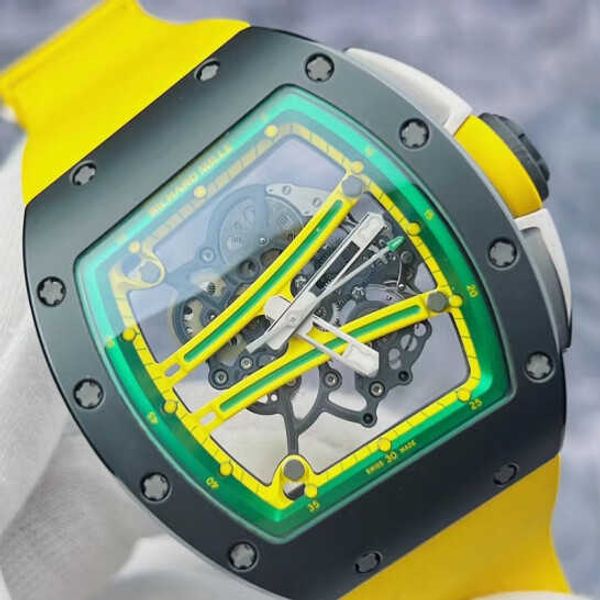 

luxury rm dress wrist watch richardmille casual wristwatches rm6101 green runway black ceramic fully holloway manual 18 years warranty yi-am