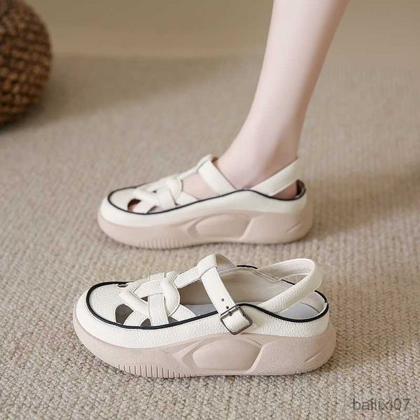 

sandals ladies shoes 2023 summer new closed toe buckle strap women's sandals platform sport sandals women flat with outdoor shoes femal, Black