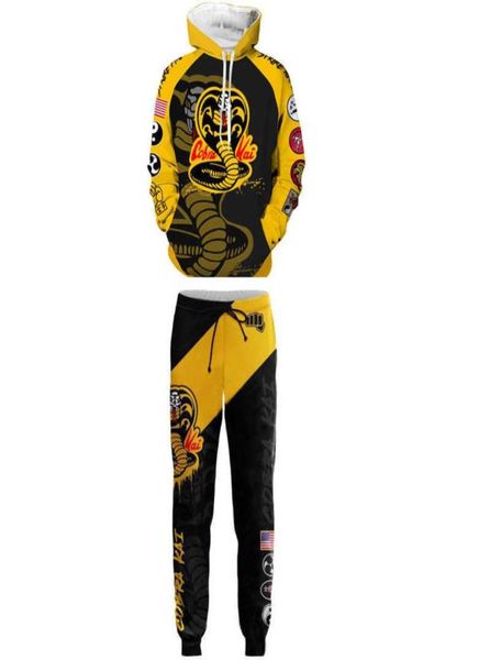 

cobra kai hoodies cosplay costume karate kid jackets cosplay 3d zipper sudadera cobra kai sweatshirts men hoodiepants sets x09095446750, Gray