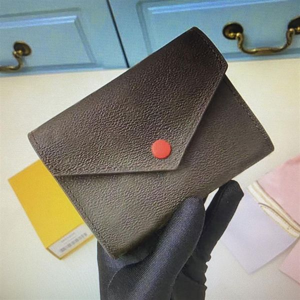 

classic victorine card holder women short wallets fashion shows exotic leather pouch round coin purse219q, Red;black