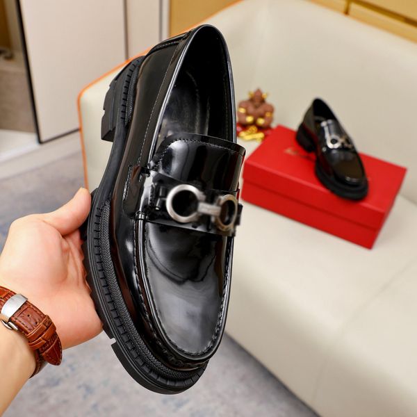 

designer's new casual men's shoes business real leather cover foot shoes soft comfortable leather shoes, Black