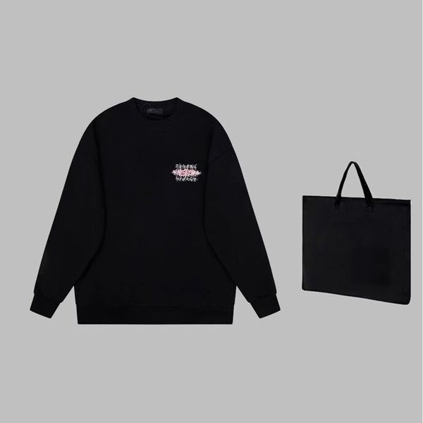 

2023 autumn and winter new men's and women's pure cotton sweater letter printing pullover loose fit fashion and comfortable v09-16, Black;brown