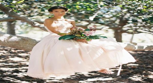 

summer beach lace wedding dresses robe de mariage sweehteart sweep train a line bohemia chiffon wedding bridal gowns made in8083646, White