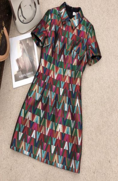

2022 trendy highend heavy custom latest jacquard pattern lapel dress5885672, Black