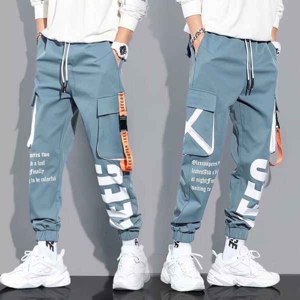 

men's pants hip hop cargo men streetwear cotton joggers fashion sweatpants male casual harem trousers summer harajuku women 230818, Black