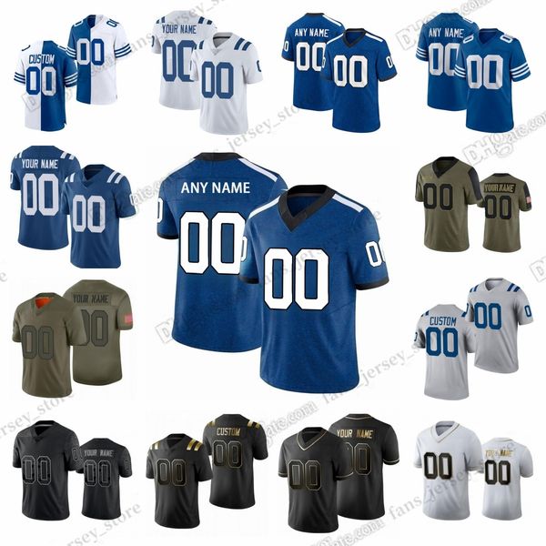 

custom s-6xl jonathan taylor football jerseys ryan leonard hilton minshew ii richardson pittman jr adebawore agim anderson avery baker jr bl, Black;red
