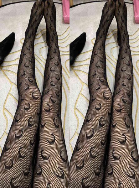 

spring summer fishnet letter tights transparent tights fashion moon pattern thin pantyhose plus size panty collant y11301897890, Black;white