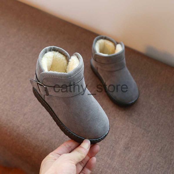 

boots mumoresip girls boots boys boots kids boots children winter snow boots warm cotton buckled rubber boots flock fabric soft inside x0821, Black;grey