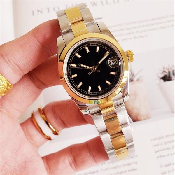 

christmas gift silver gold women watch solid stainless steel no fade 32mm women designers automatic movement mechnical wristwatch 1905, Slivery;brown
