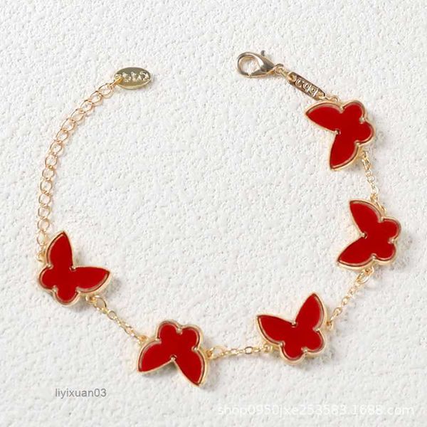 

4/four leaf clover bracelets bracelet love bangle butterfly for women 18k gold plated partner armband chain jewelry charm c8v7, Black