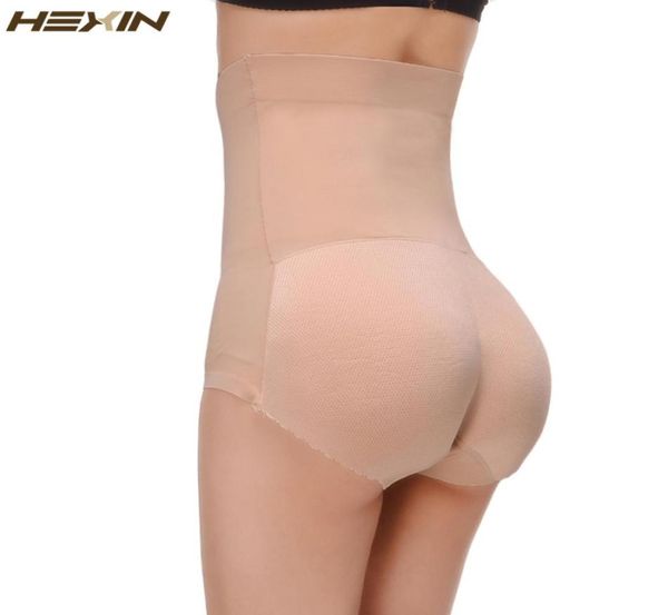

whole hexin breathable pants women seamless traceless padded bulifter high waist underwear buttocks push up body shaper 8612445, Black;white