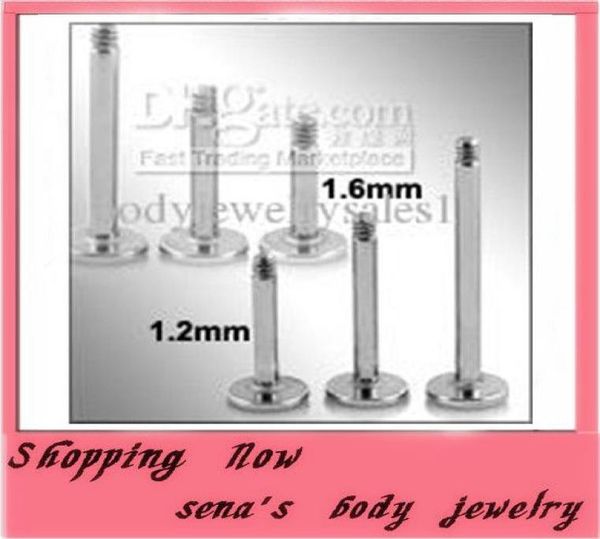 

l21wholes 300pcslot mix 6 8 10mm body jewelry lip piercing labret bar2092815, Black