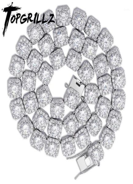 

10mm quality prong set big size solitaire tennis chain necklace mens iced out bling cz charm hip hop fashion jewelry 18quot 22q9107486, Silver