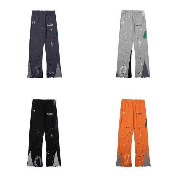 

jeans men's mens pants galleryes sweatpants dept speckled letter print women's couple loose versatile casual straighthzlg, Black