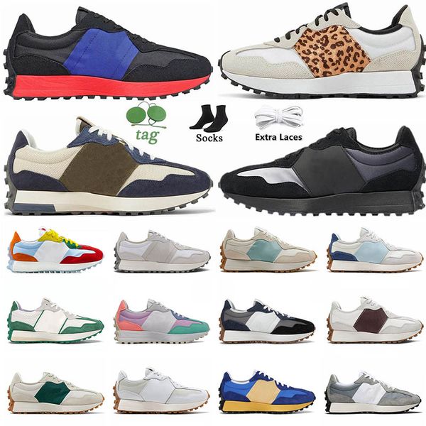 

mens women 327 running shoes black white platform flat new balances shoes 327 light grey men trainers runners sneakers 36-45