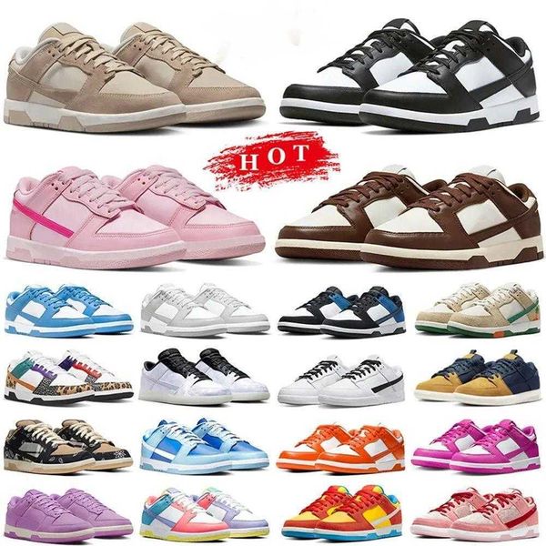 

2023 men women shoes flat sneakers lows panda white black grey fog triple pink university blue red gold rose whisper active fuchsia mens cas