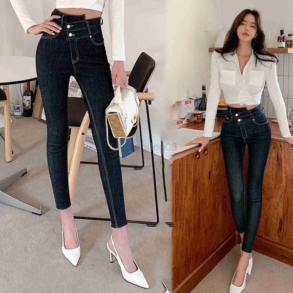 

women's jeans black streetwear jeans women asymmetry 2023 elegant elastic denim ladies pencil pants spring korean chic y2k bottoms summ, Blue