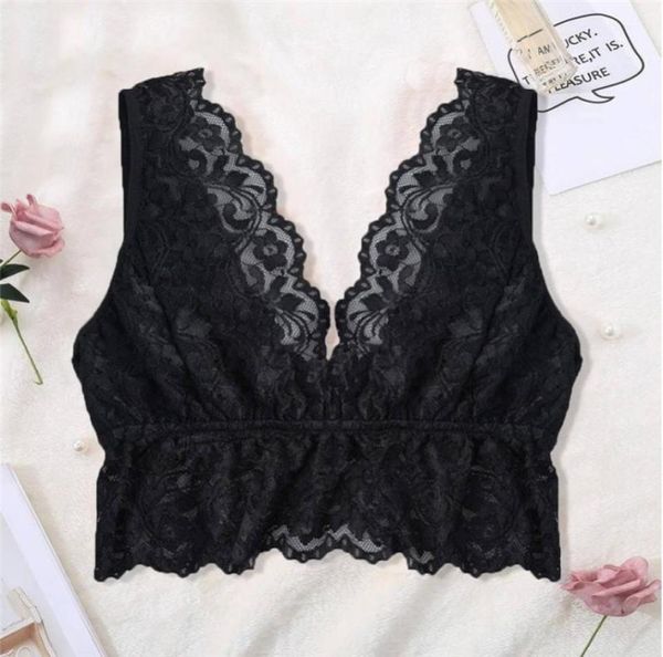 

bralette s3xl plus size sheer lace bra 2020 women lingerie lace deep v bralette comfortable casual lingerie6639685, Red;black