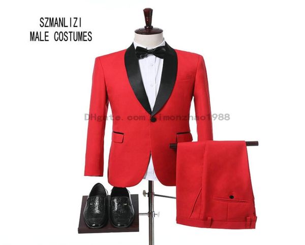 

2018 slim fit men suit black shawl lapel red men039s wedding tuxedo men groom suit groomsmen one button prom party suits jacke5139733, Black;gray