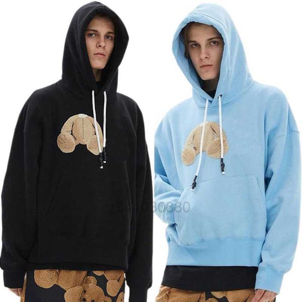 

designer men hoodie broken bears sweatshirts palms decapitated angles teddy bear hooded hoodies womens loose printed sweatshirt jacket 5kna, Black