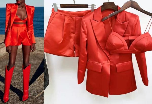 

highquality celebrity three piece suits blazercamisole shorts25253066342705, White