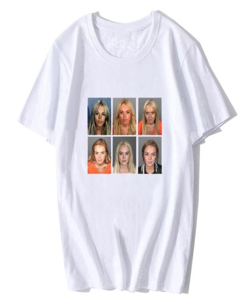 

lindsay lohan mashup celebrity mugs vintage grunge look fan tshirt print fashion men tshirt tees streetwear6995881, White;black