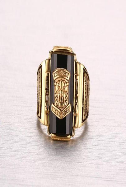 

men039s rock punk ring gold color large red cz stone ring jewelry 1973 lion head party rings for men8563715, Golden;silver
