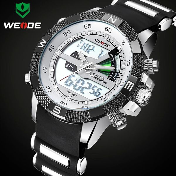 

luxury brand weide men fashion sports watches men's quartz analog led clock male military wrist watch relogio masculino ly191243b, Slivery;brown