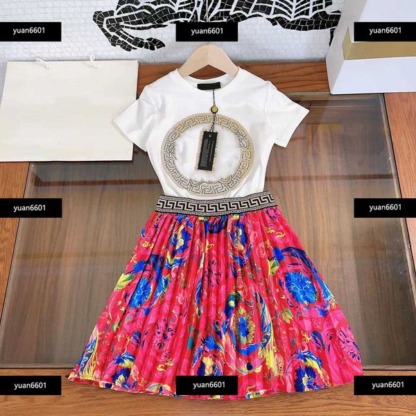 

luxury kids designer clothes child sets baby 2pcs summer premium jackets and solid skirts tracksuit outdoor size 100-160 cm feb21, White