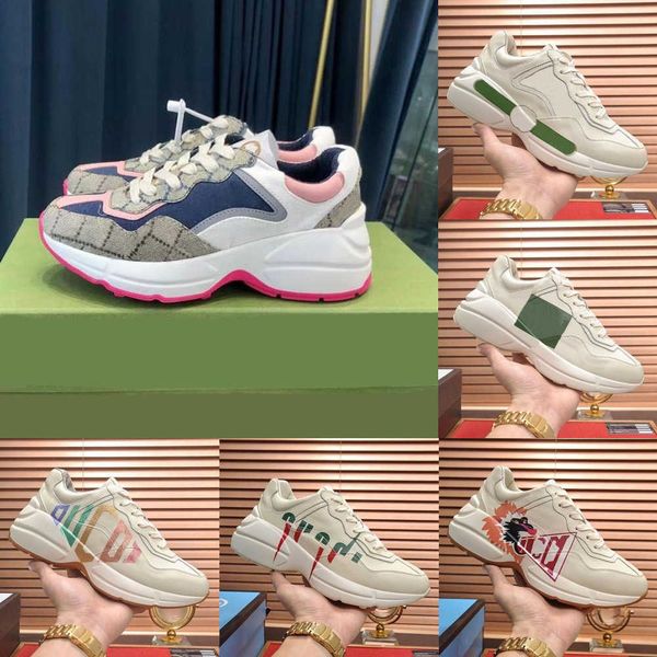 

designer shoes luxury sneakers shoes fashion casual shoes beige men's sneakers retro print women with box size 35-45, Black