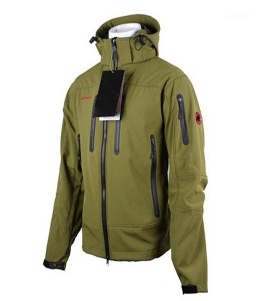 

men039s jackets softshell jacket men windproof waterproof winter hooded windbreaker rain coat soft shell hiking coat13495191, Black;brown
