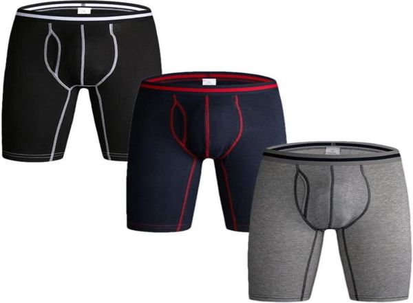 

underpants 3 pack men039s long leg boxer shorts briefs cotton multipack open pouch sports underwear panties for men5220483, Black;white