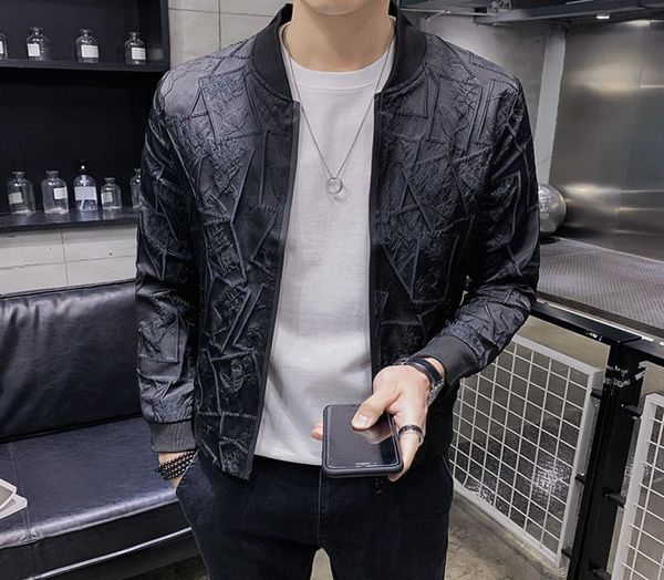 

casual fashion jackets men bomber jacket 2020 spring jacquard mens coats streetwear social windbreaker casaco masculino m5xl2113717, Black;brown